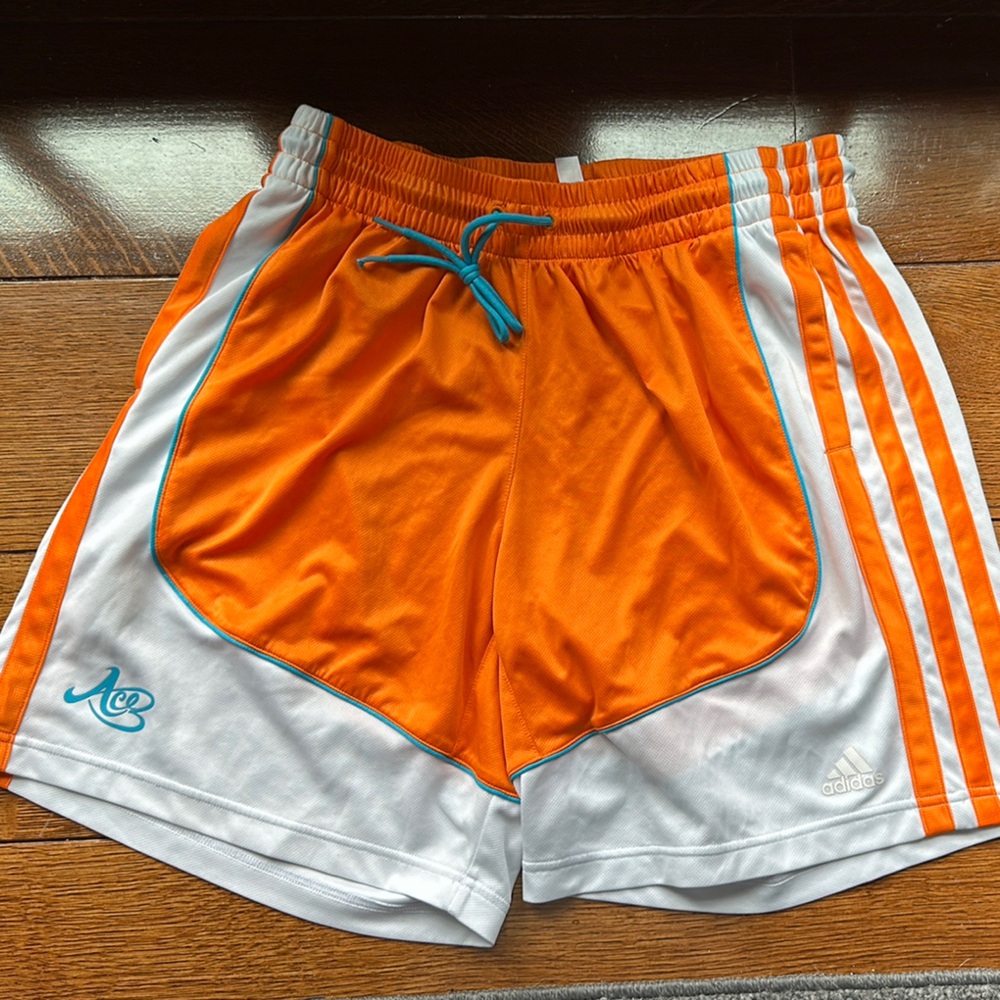 Adidas Bright Orange and White Sports Shorts Ace women’s xl